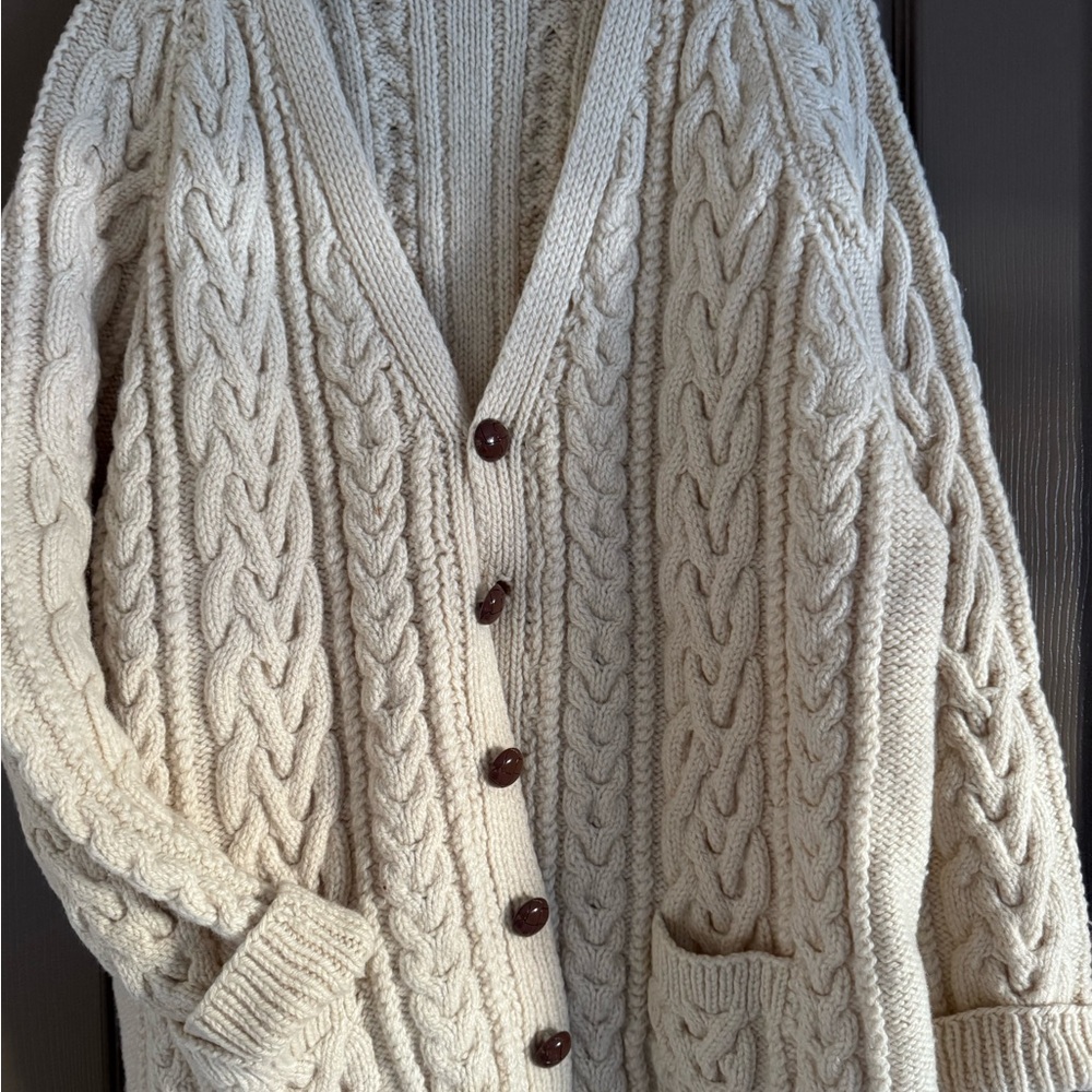 Cozy Cream Cable Knit Cardigan